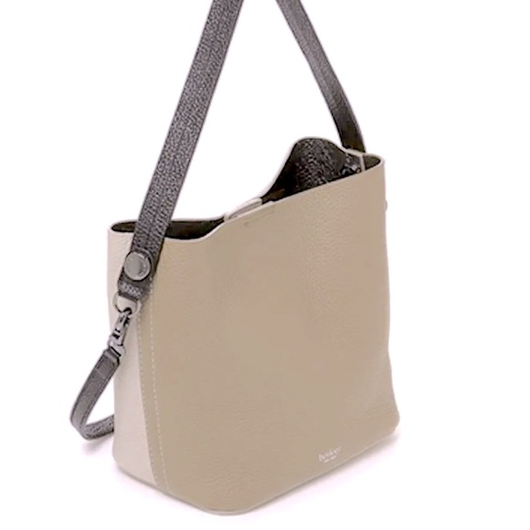 BOTKIER Two-Tone Colorblock Leather Bucket Bag - Picture 9 of 10